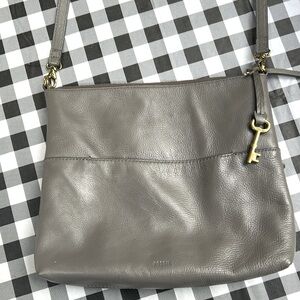 Fossil gray leather crossbody excellent condition